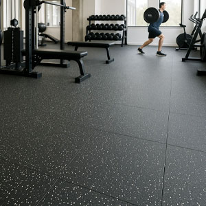 Non-slip rubber matting for warehouses and GYMs