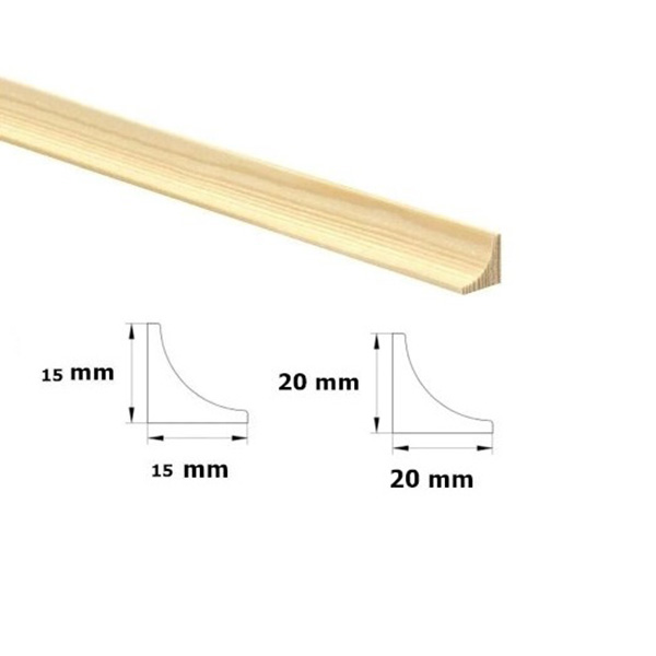 1m Pine Scotia Beading Decorative Timber Floor Edging Trim