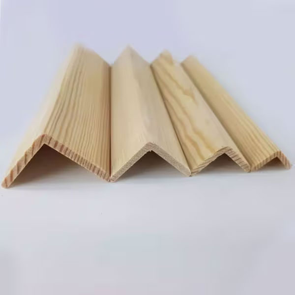 1m Pine Wood Corner Trim Timber Angle Moulding for Wall Panels