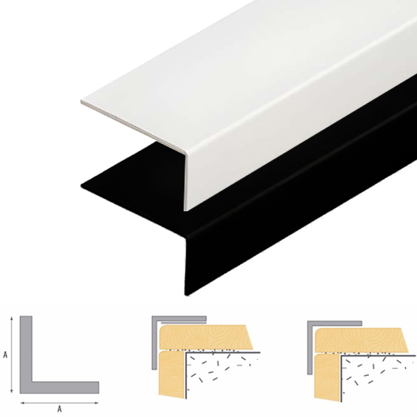 2.48m PVC corner angle trim 90° Unequal Edge Protector Profile