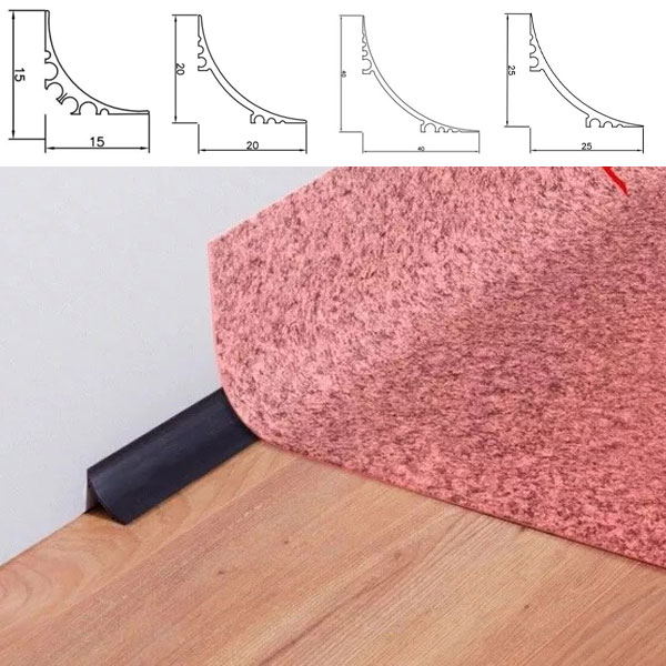 2M Plastic Vinyl Cove Former Black Soft Flooring Wall Coving