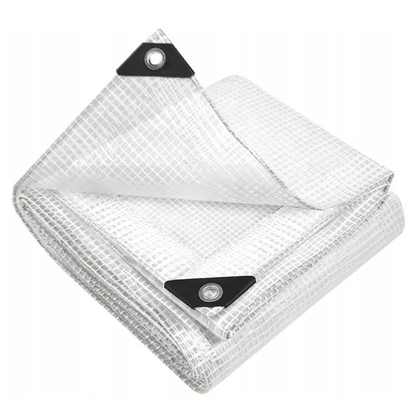 350 GSM Heavy Duty Reinforced Mesh Clear UV Protected Tarpaulin Cover Mono Sheet