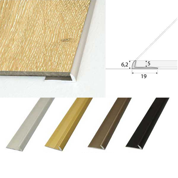 Premium Anodised Aluminium LVT Threshold Trim for 5mm Flooring
