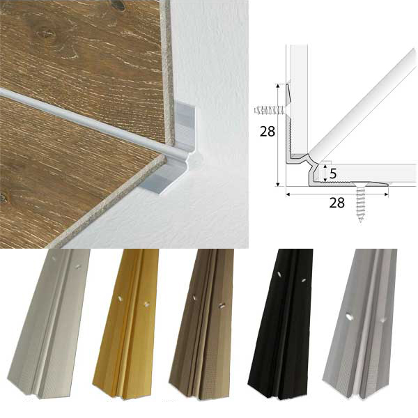 Anodised Aluminium LVT Stair Nosing Inner Corner for 5mm Flooring