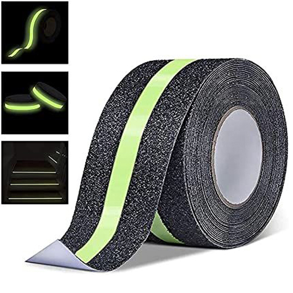 Anti-Slip High Traction Safety Grit Black Tape Glowing in Dark for Stair Treads 