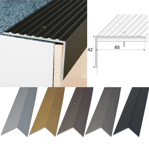 Anodised Aluminium Non Slip Stair Nosing Edge Trim for Safer Stairs