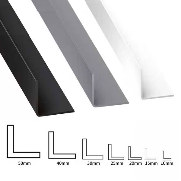 Heavy Duty Plastic Corner Trim 1m Rigid PVC Angle Edging Strip