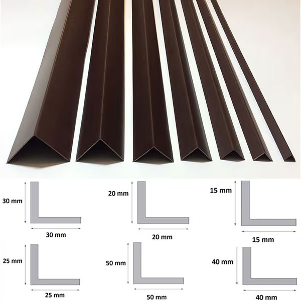 Plastic Angle Trim Brown PVC 90 Degree Corner Profile 1 Metre Length