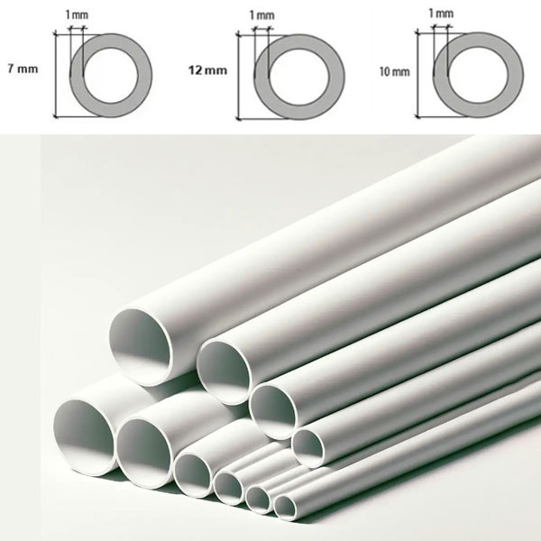 Plastic PVC Round Pipe Tube 1 Metre Length for General Purpose Use