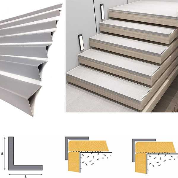 PVC Corner Angle Trim Light Grey Rigid Profile For Wall Protection