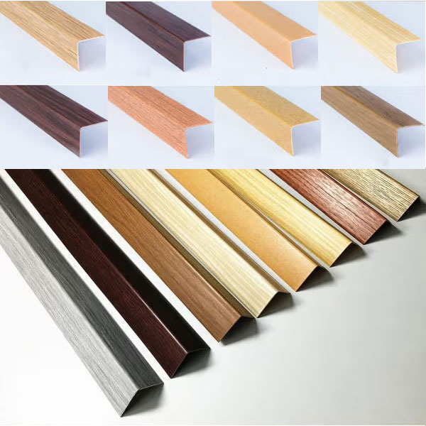 PVC corner angle trim wood effect plastic 90 degree edge protector