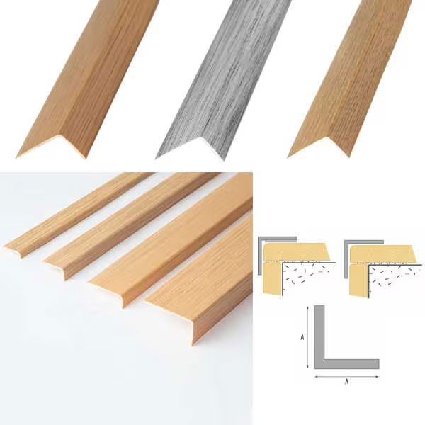PVC Corner Guard Wood Effect Plastic 90 Degree 1 Metre Angle Trim