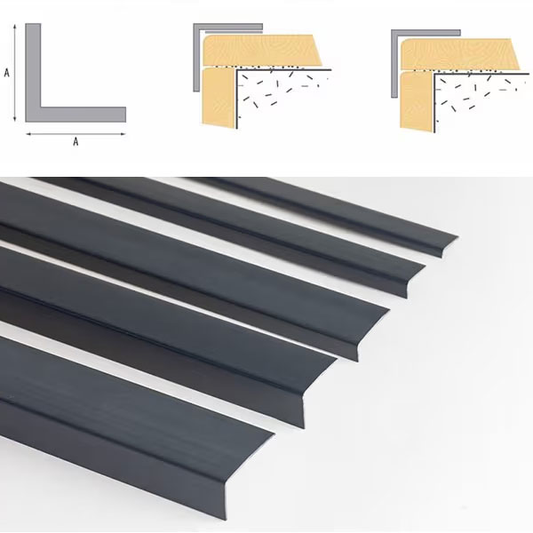 PVC Corner Trim 1m Long Anthracite Unequal Plastic Angle Profile 
