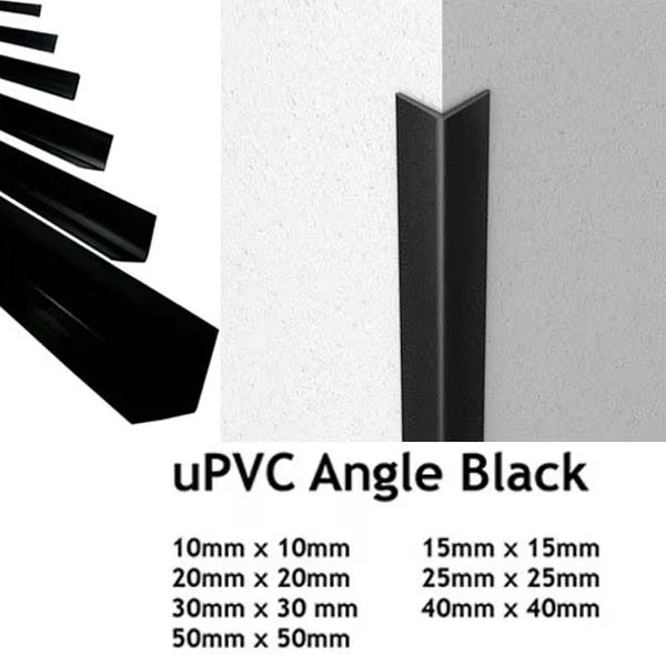 PVC Corner Trim Black Plastic 90° Angle Finishing Profile Edging