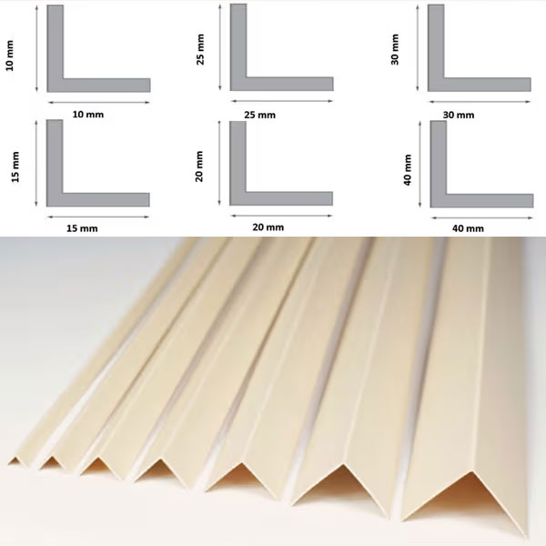 PVC Corner Trim Ivory 90 Degree Plastic Angle 1 Metre Moulding