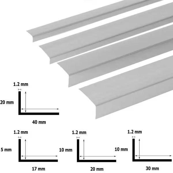 PVC corner trim Light Grey Unequal Profile for Durable Wall Finish