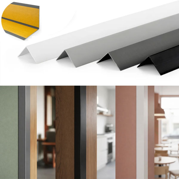 PVC Corner Trim Self Adhesive Plastic Angle 90 Degree 1m Edge Strip