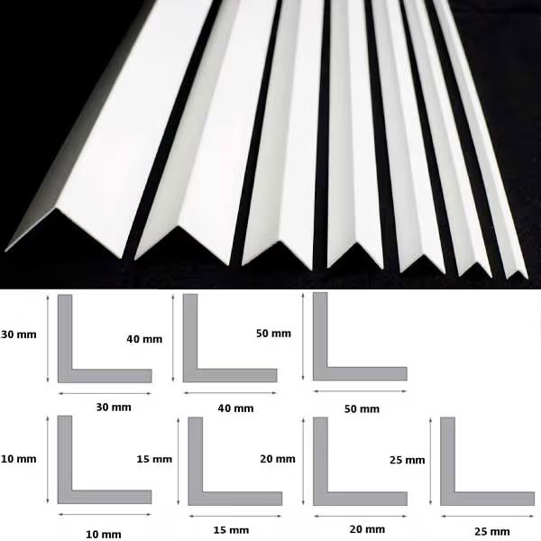 PVC Corner Trim White Plastic 90 Degree Angle 2.5 Metre Length