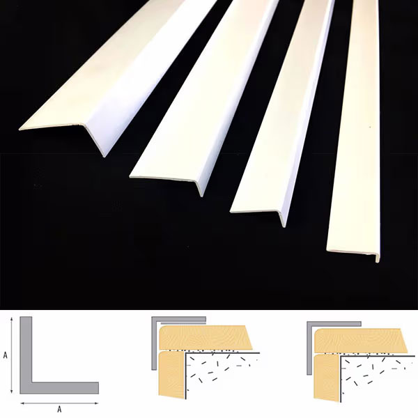 PVC Corner Trim White Unequal Plastic 90 Degree Angle Profile
