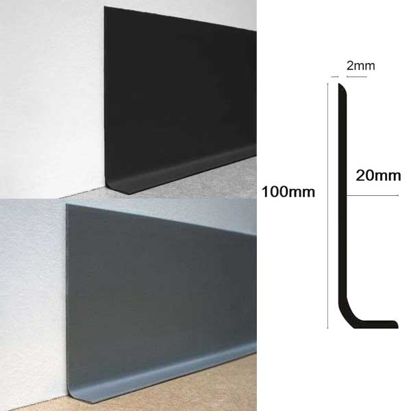 PVC Sit On 15m Long Skirting Board Flexible Angle for Neat Wall Edges