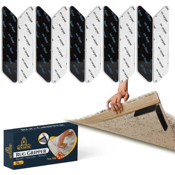 Reusable Non-Slip Rug Grippers for Laminate, Wood & Hard Floors