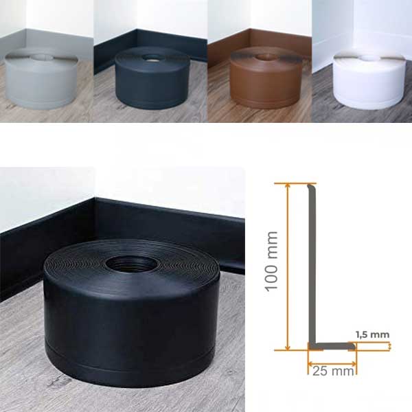 10m Flexible PVC Skirting Board Premium Finish Easy Fit Design