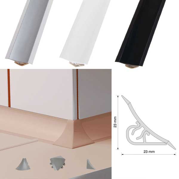 3m Worktop Profile Strip PVC Splashback Edging and Kitchen Seal Trim